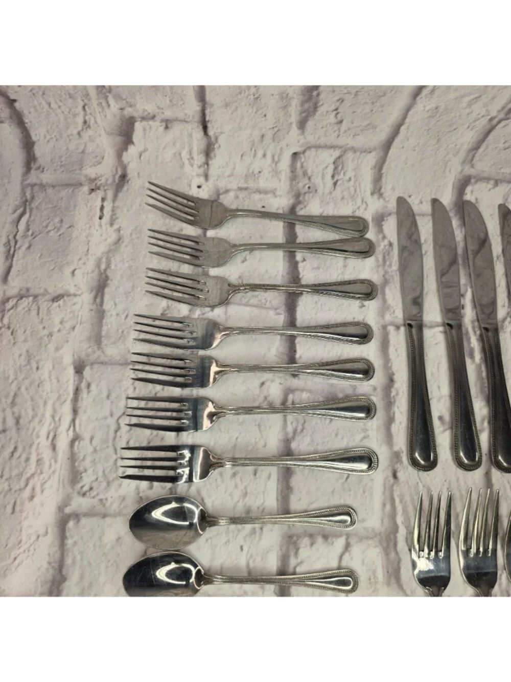 Cuisinart 18/10 Stainless Flatware Set of 46 Pieces Mixed w/ Beaded Edge Design